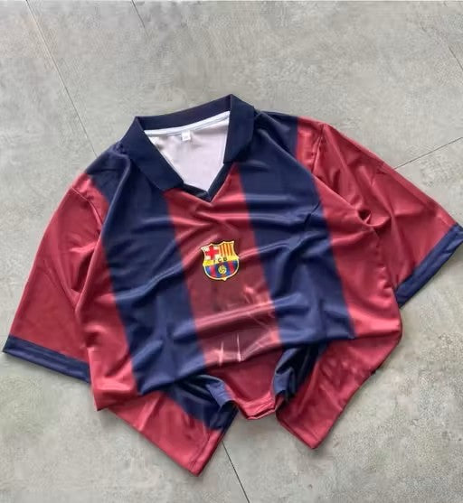 Classic Barça Retro Stripe Jersey – Premium Street Style Football