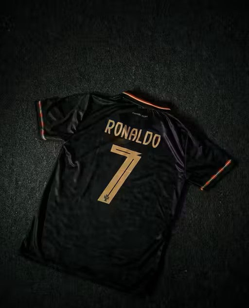 Black Portugal CR7 Football Jersey – Premium DryCell Edition