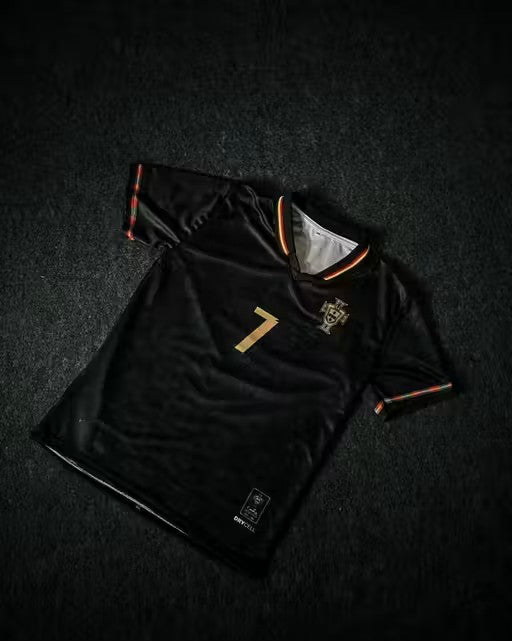 Black Portugal CR7 Football Jersey – Premium DryCell Edition