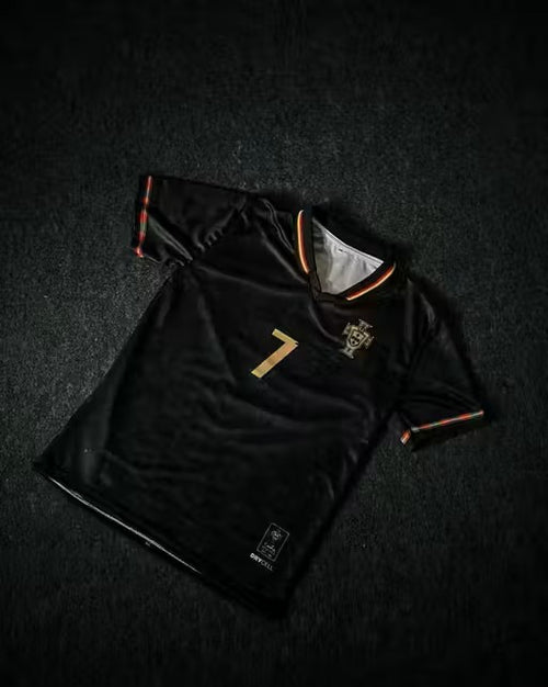Black Portugal CR7 Football Jersey – Premium DryCell Edition