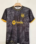 Men Black Printed Football Jersey T-Shirt | Sportswear Round Neck Half Sleeve | Premium Polyester Fabric